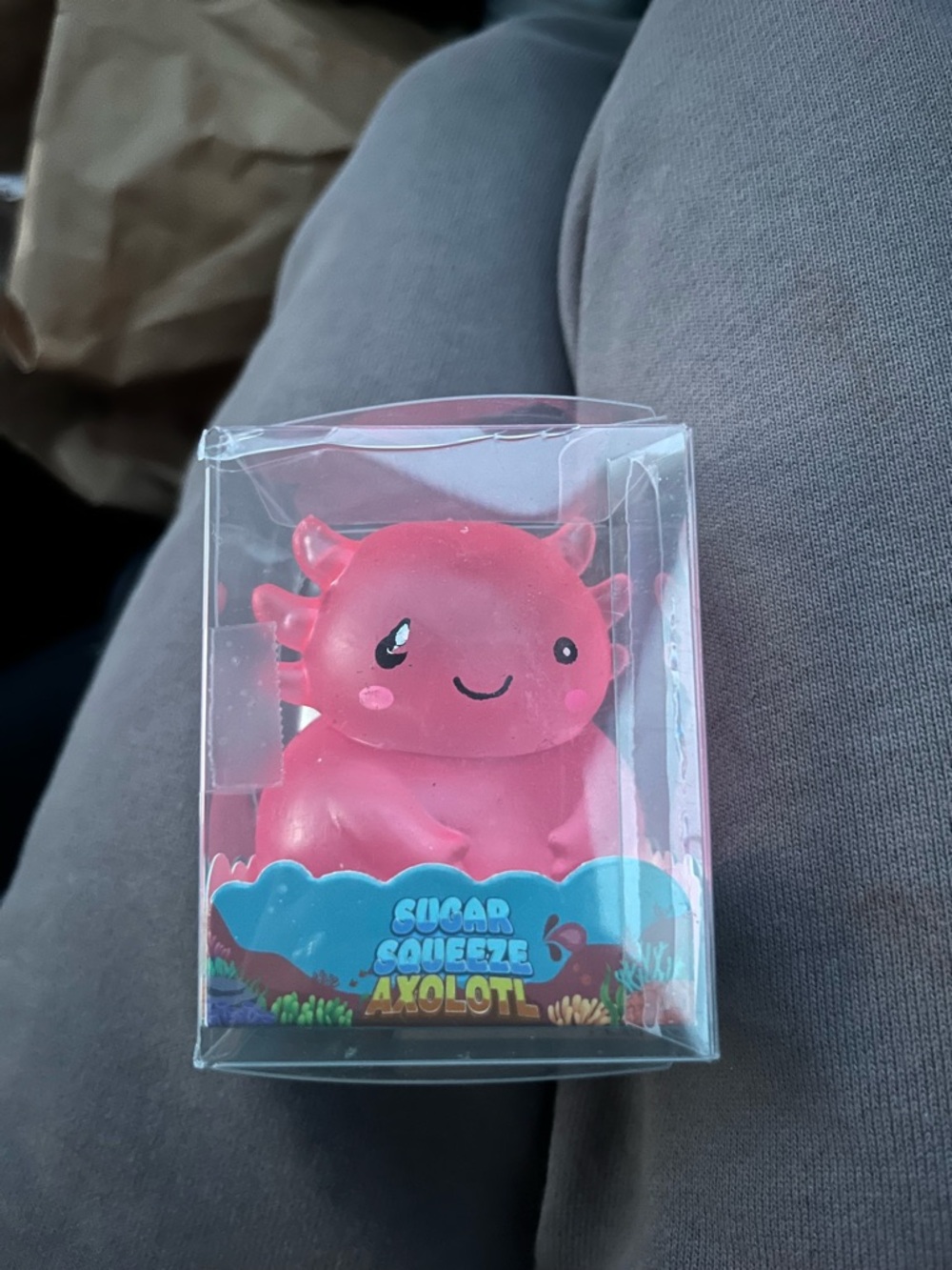 New in box TikTok viral Sugar Squeeze Axolotl Pink Squishy Toy
